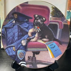 The Hamilton Collection Police Puppy Patrol By Jim Lamb Collector Plate